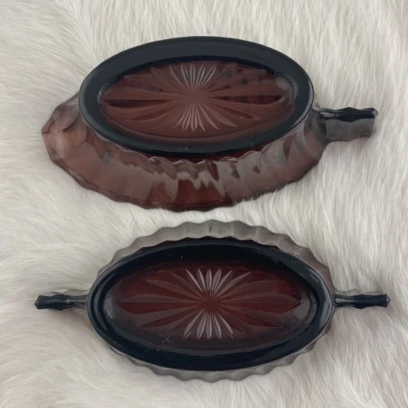 Vintage Collectible Creamer & Sugar Set Amethyst Imerial Heisey Ridgeleigh - Picture 3 of 4